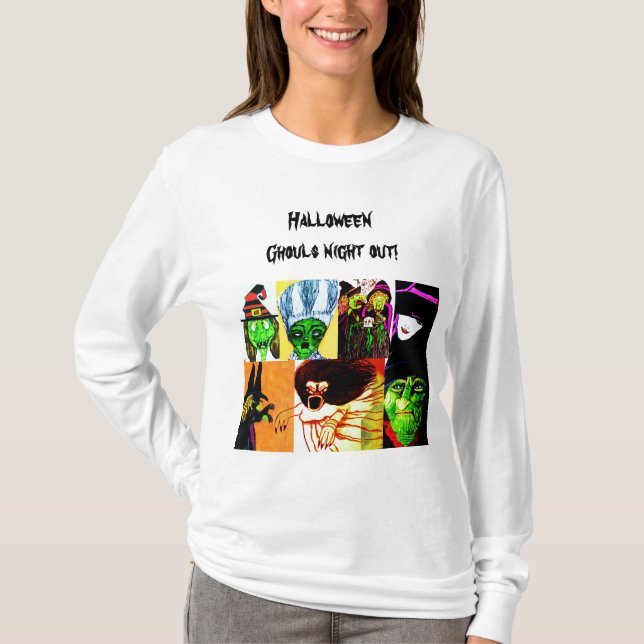 HALLOWEEN FEST GHOUL-överkant T Shirt (Framsida)