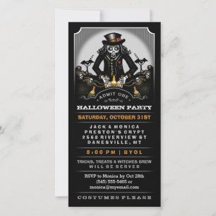 Halloween fest Ghoulish Roligt Inbjudan Biljett