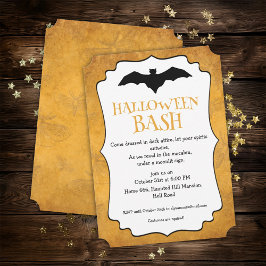 Halloween fest Golden Inbjudningar
