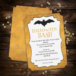 Halloween fest Golden Inbjudningar