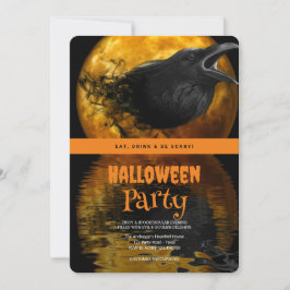 Halloween fest Gothic Kråka Inbjudningar