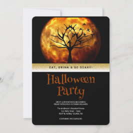 Halloween fest Gothic Måne Inbjudningar