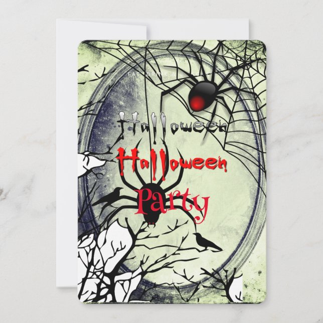 Halloween fest Gothic Spiders webben Inbjudningar (Framsida)