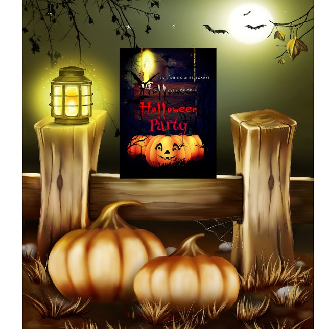 Halloween fest Gothic Spooky Pumpkin Inbjudningar (Skapare uppladdad)