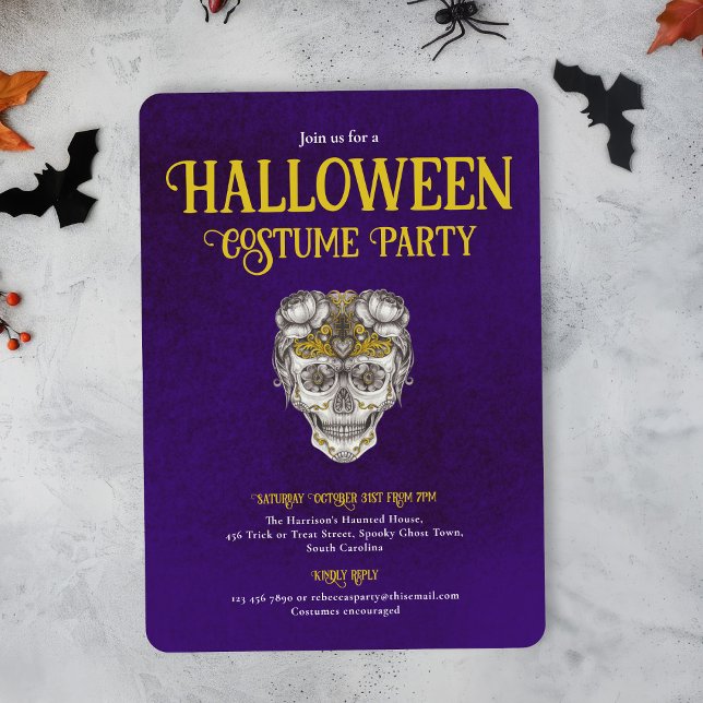 Halloween fest gotiic Skull-inbjudan Inbjudningar (Skapare uppladdad)
