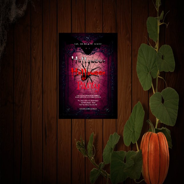 Halloween fest gotiic The Spiders Webben Inbjudningar (Skapare uppladdad)