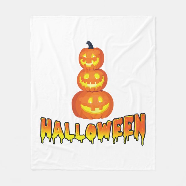 Halloween fest, Halloween Pumpkins Fleecefilt (Framsidan)