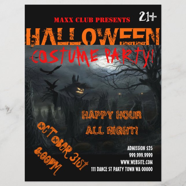 Halloween fest händelsemeddelande DJ KLUBB Flyer (Framsidan)