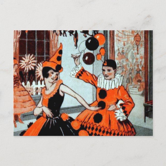 halloween fest i Orange och svart Vykort (Framsida)