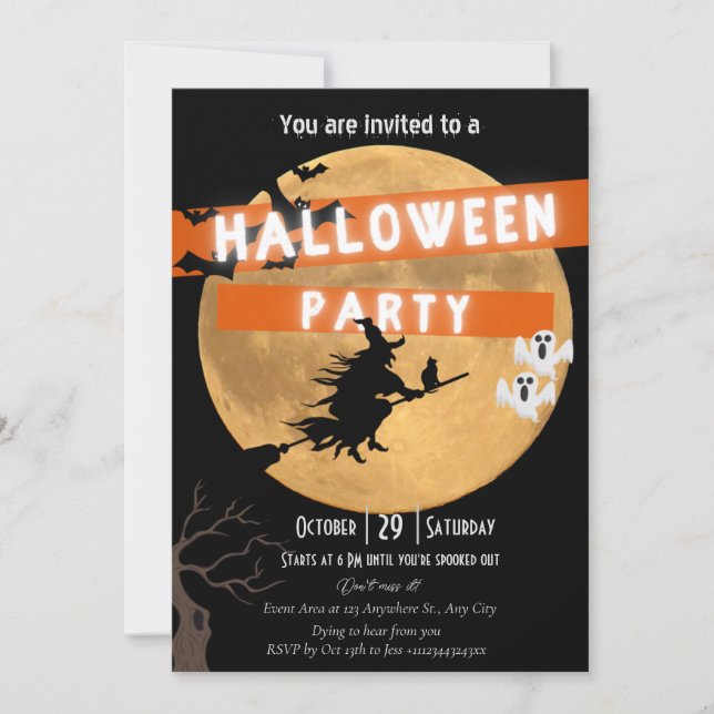 Halloween-fest inbjudan (Framsida)