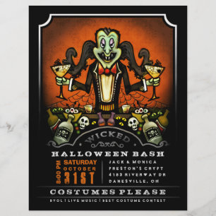 Halloween fest Inbjudan 8,5 x 11 Flyer Dracula-Rol