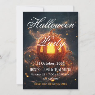 Halloween-fest Inbjudan   Elegant Pumpakort