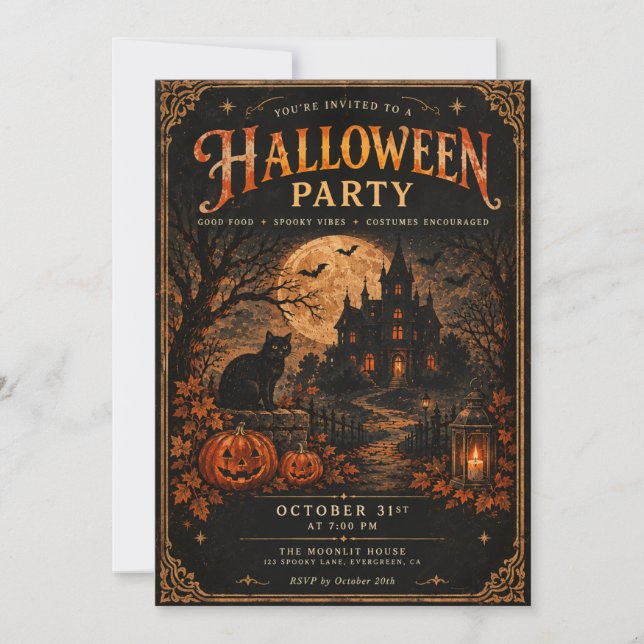 Halloween-fest-inbjudan  inbjudningar (Framsida)