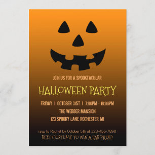Halloween fest inbjudan jack till ansikte
