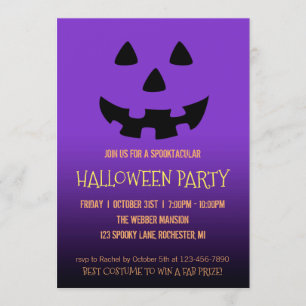 Halloween fest inbjudan jack till lantern ansikte