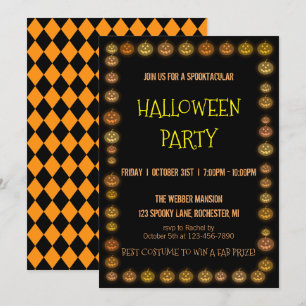 Halloween fest inbjudan jack till lantern ram