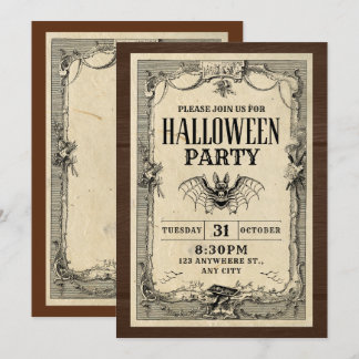 Halloween-fest inbjudan kort