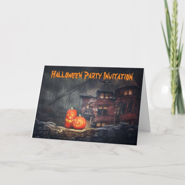 Halloween-fest inbjudan. Kort (Framsida)