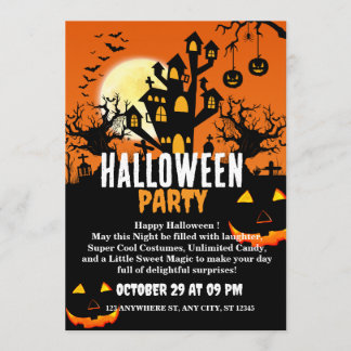 Halloween-fest inbjudan kort