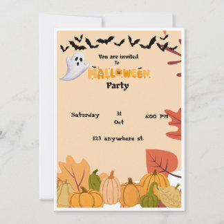 Halloween-fest inbjudan kort