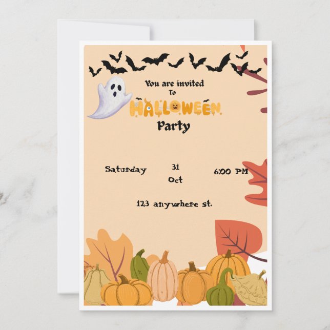 Halloween-fest inbjudan kort (Framsida)