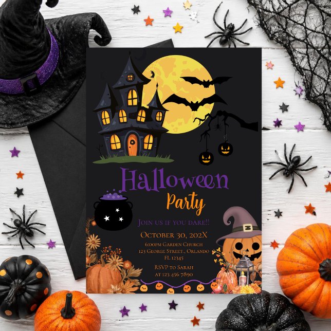 Halloween-fest inbjudan med kranier (Skapare uppladdad)