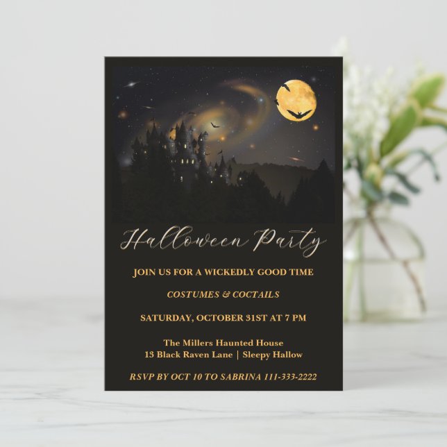 Halloween fest-inbjudan om Bra-tid snabbt Inbjudningar (Stående Fram)