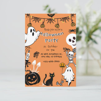 Halloween-fest inbjudan | Skräckigt söt Halloween