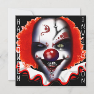 halloween fest inbjudan till läskaktig dynga clown