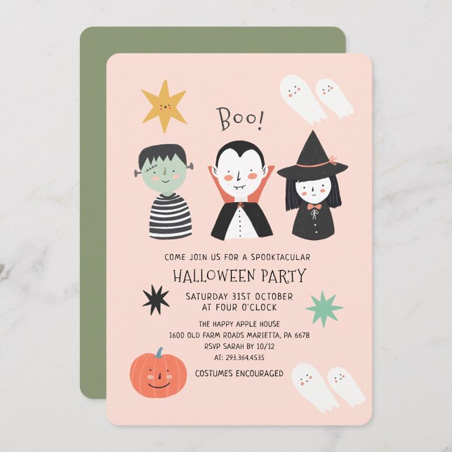Halloween fest-inbjudan till Spooktacular Boo Inbjudningar (Skapare uppladdad)