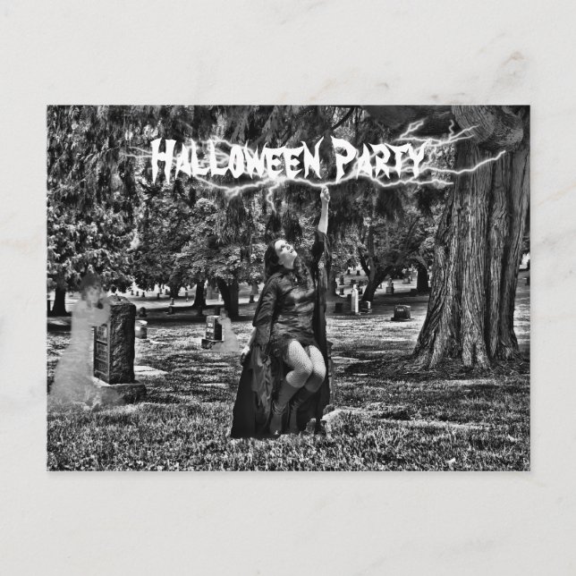 Halloween fest inbjudan vykort (Framsida)