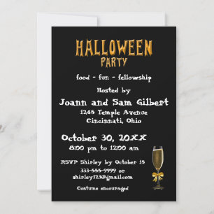 Halloween fest inbjuder Elegant Champagne Inbjudningar