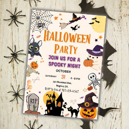 Halloween fest inbjuder Kids till taloky Night Par Inbjudningar