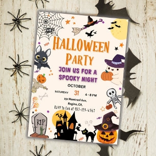 Halloween fest inbjuder Kids till taloky Night Par Inbjudningar