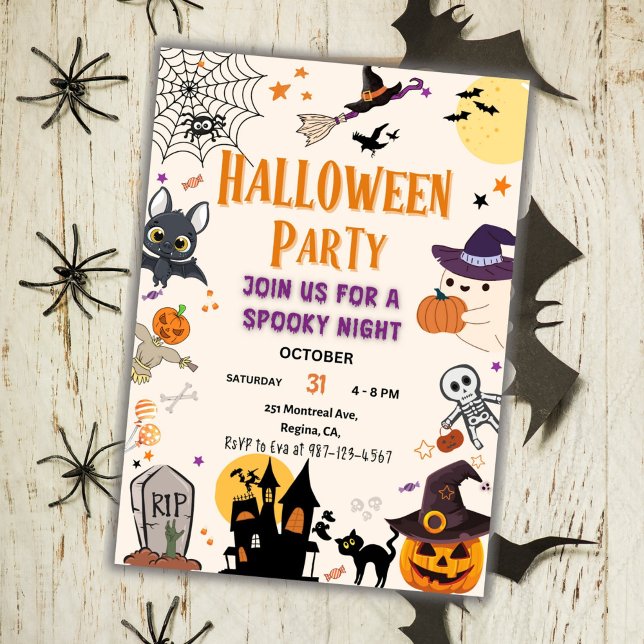 Halloween fest inbjuder Kids till taloky Night Par Inbjudningar (Skapare uppladdad)