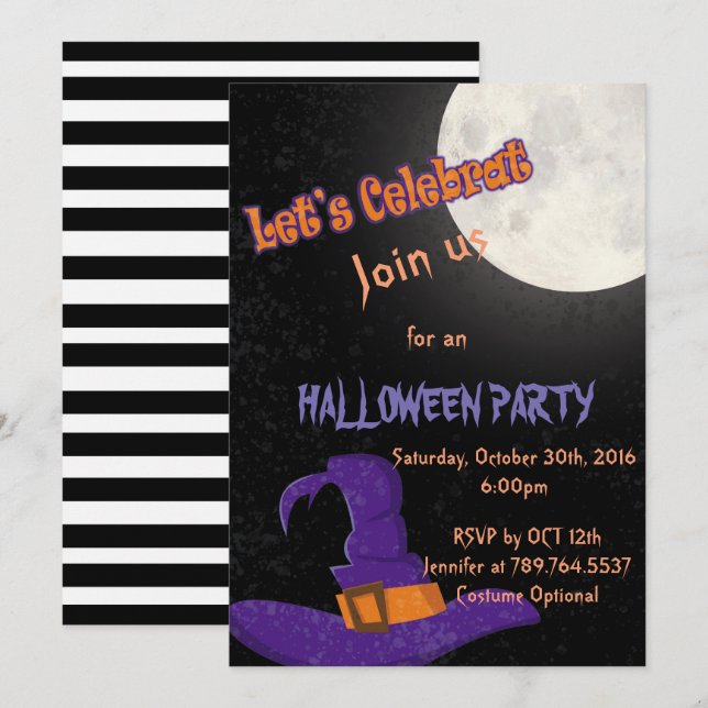 Halloween fest inbjudningar (Fram/baksida)