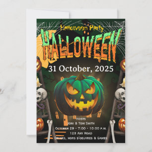 Halloween-fest Invitation Elegant Pumpakort Inbjudningar