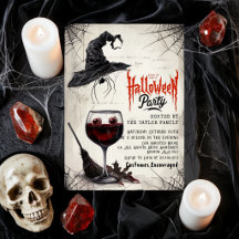 Halloween-fest Invitation | Häxhatt Vinglas