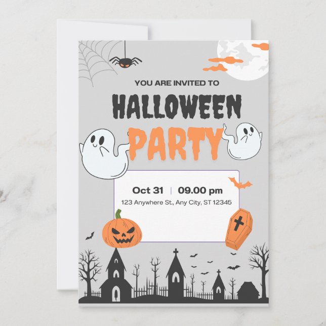 Halloween-fest Invitation Inbjudningar (Framsida)
