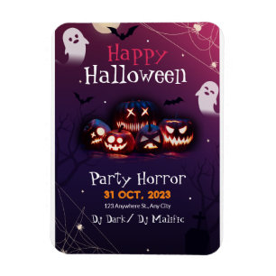 Halloween-fest Invitation, Skräckfest Halloween Magnet