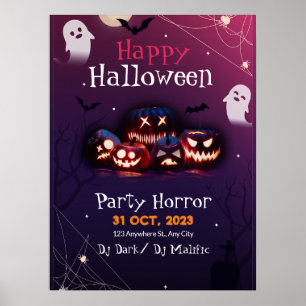 Halloween-fest Invitation, Skräckfest Halloween Poster