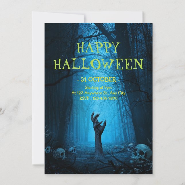 Halloween-fest Invitation, Skräcknatt Fest Inbjudningar (Framsida)