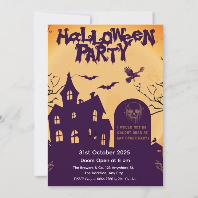 Halloween-fest Invitation – Spökhus Inbjudningar (Framsida)