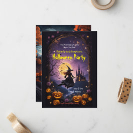 Halloween-fest Invitation v2 Anteckningskort