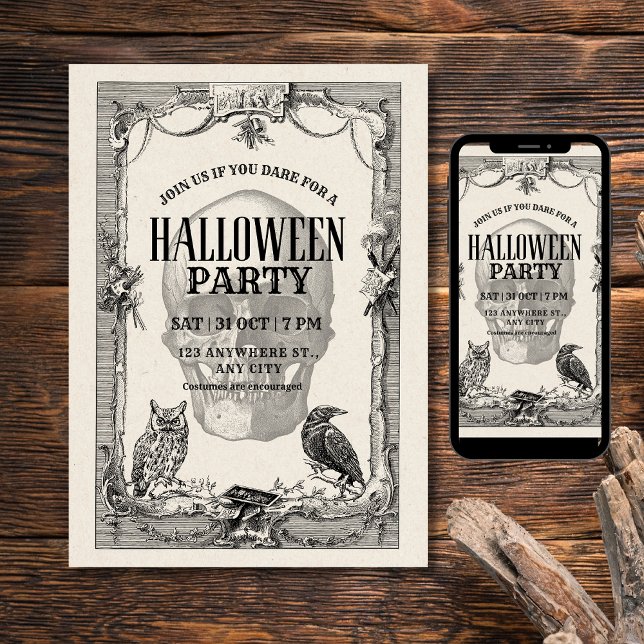 Halloween-fest Invitation, Vintage Halloween Inbjudningar (Skapare uppladdad)