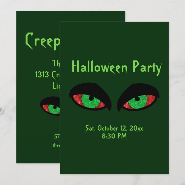 Halloween-fest Invitationer Inbjudningar (Fram/baksida)