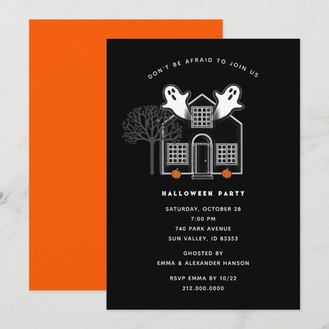 Halloween-fest Invitationer Inbjudningar (Fram/baksida)