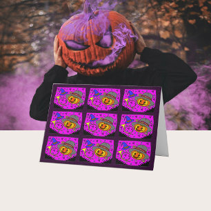 Halloween fest, Jack av Lantern och Bugle Mönster Kort