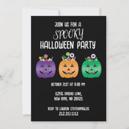 Halloween fest Jack o lantern Candy Pail Inbjudningar