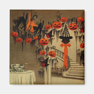 Halloween fest Jack o lantern Pumpkin Black Cat Magnet